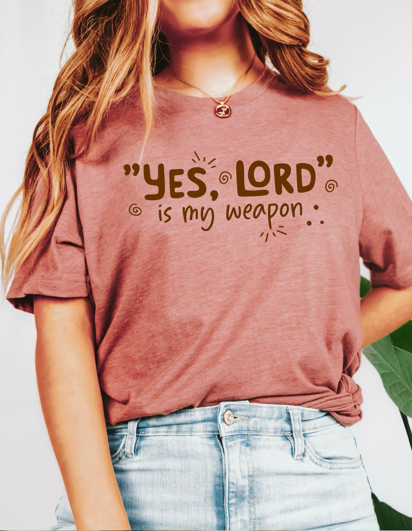 Yes, Lord! Is My Weapon Women's Vneck or Unisex Crewneck Tee