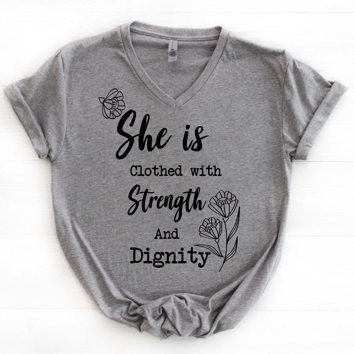 Proverbs 31 V Neck Graphic Tee