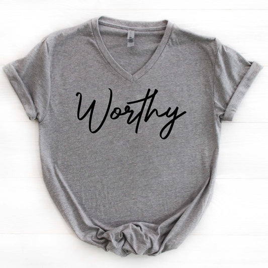 Worthy V Neck Graphic Tee