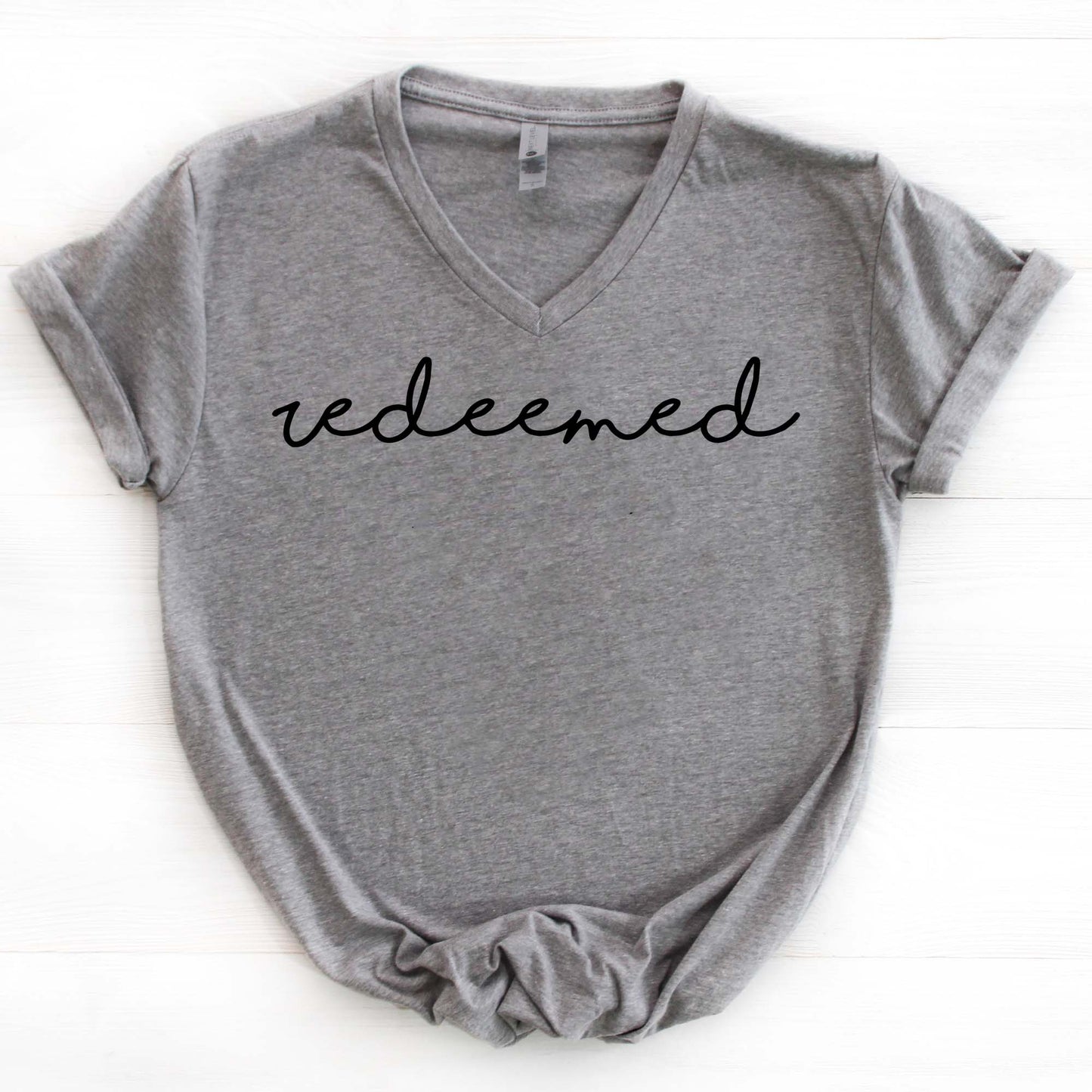 Redeemed V Neck Graphic Tee